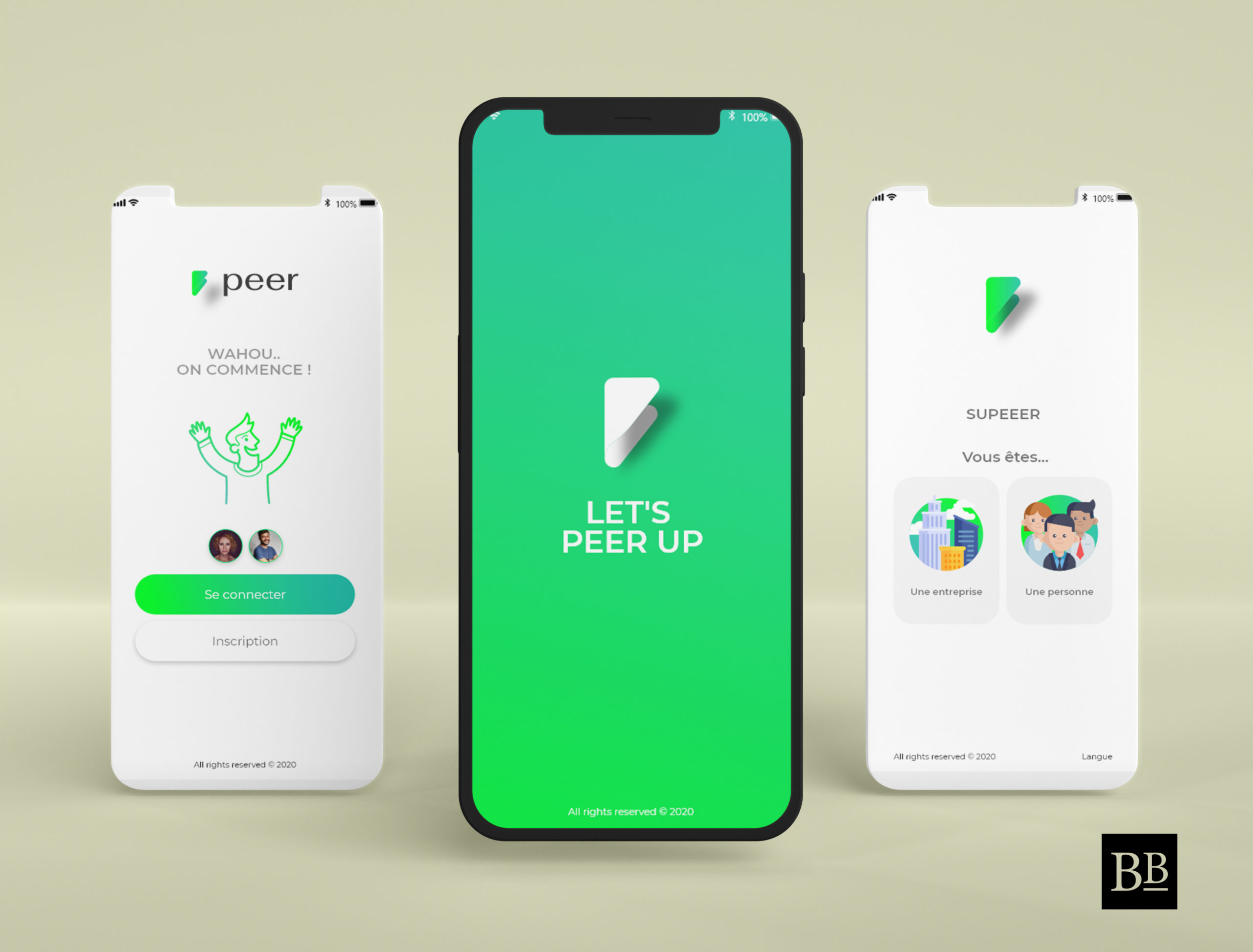 Peer mobile App UI UX Tunisie, conception graphique, maquettage