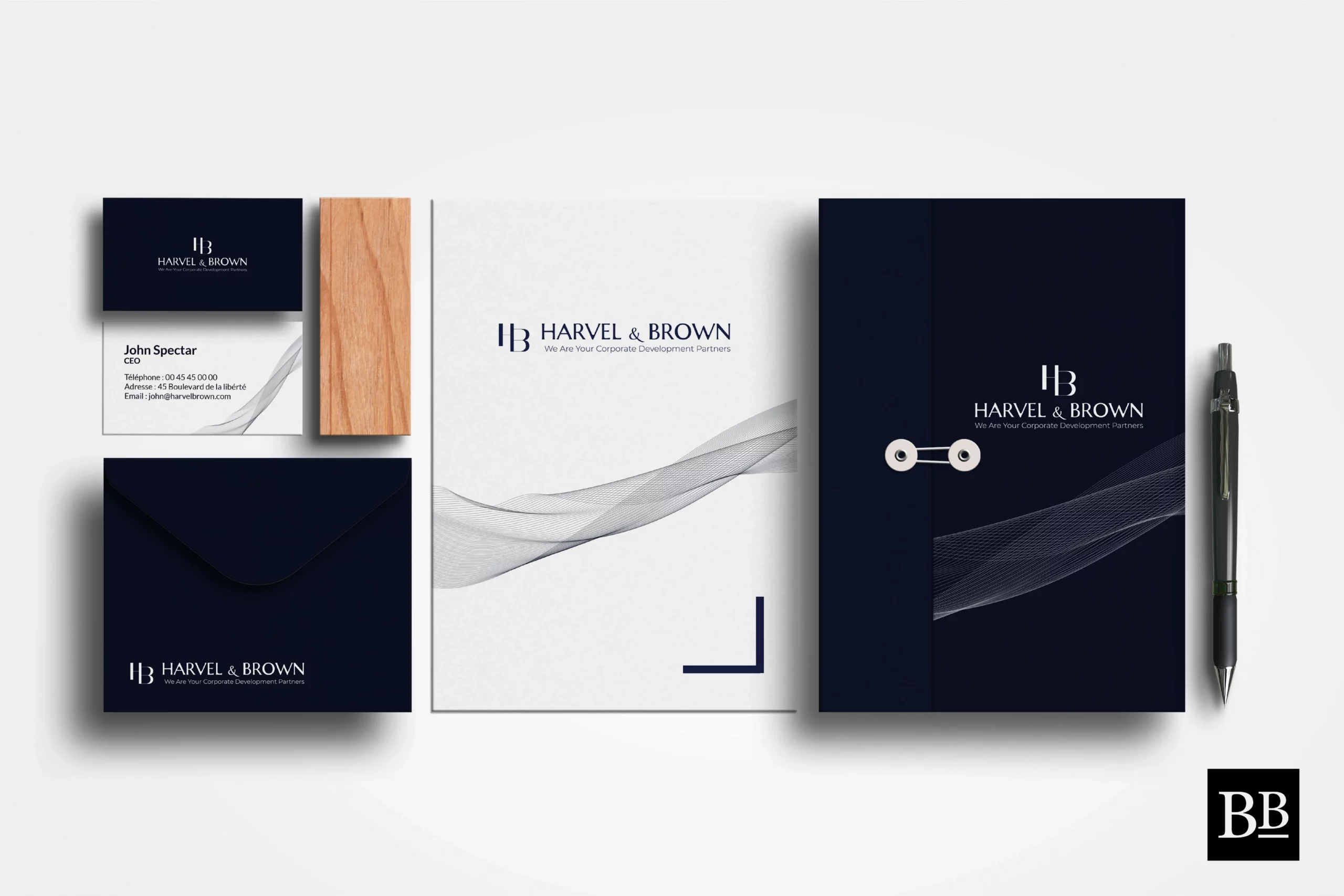 Projet de Branding, charte graphique - Harvel&Brown, branding Tunisie